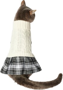강아지 드레스 프리스코 격자 도그 고양이 스웨터