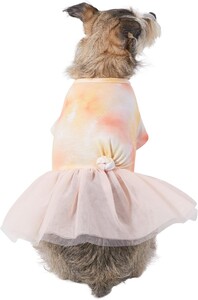 강아지 드레스 프리스코 타이 염색 핑크 투투 도그 캣
