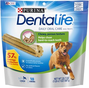 DentaLife 매일 구강 관리 대형 덴탈 강아지 18개
